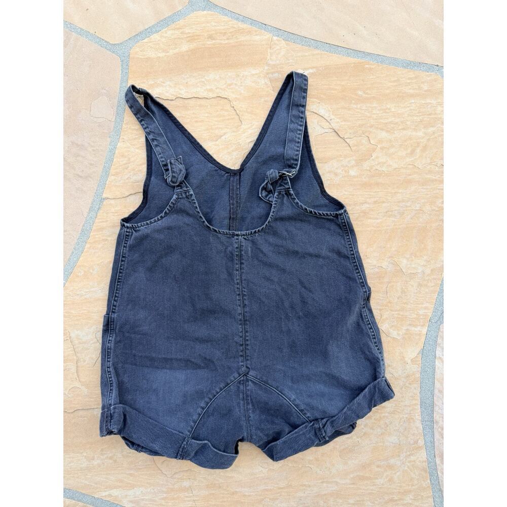 Free People We The Free High Roller Shortall Womens S Black Denim Cotton V Neck - Picture 3 of 7
